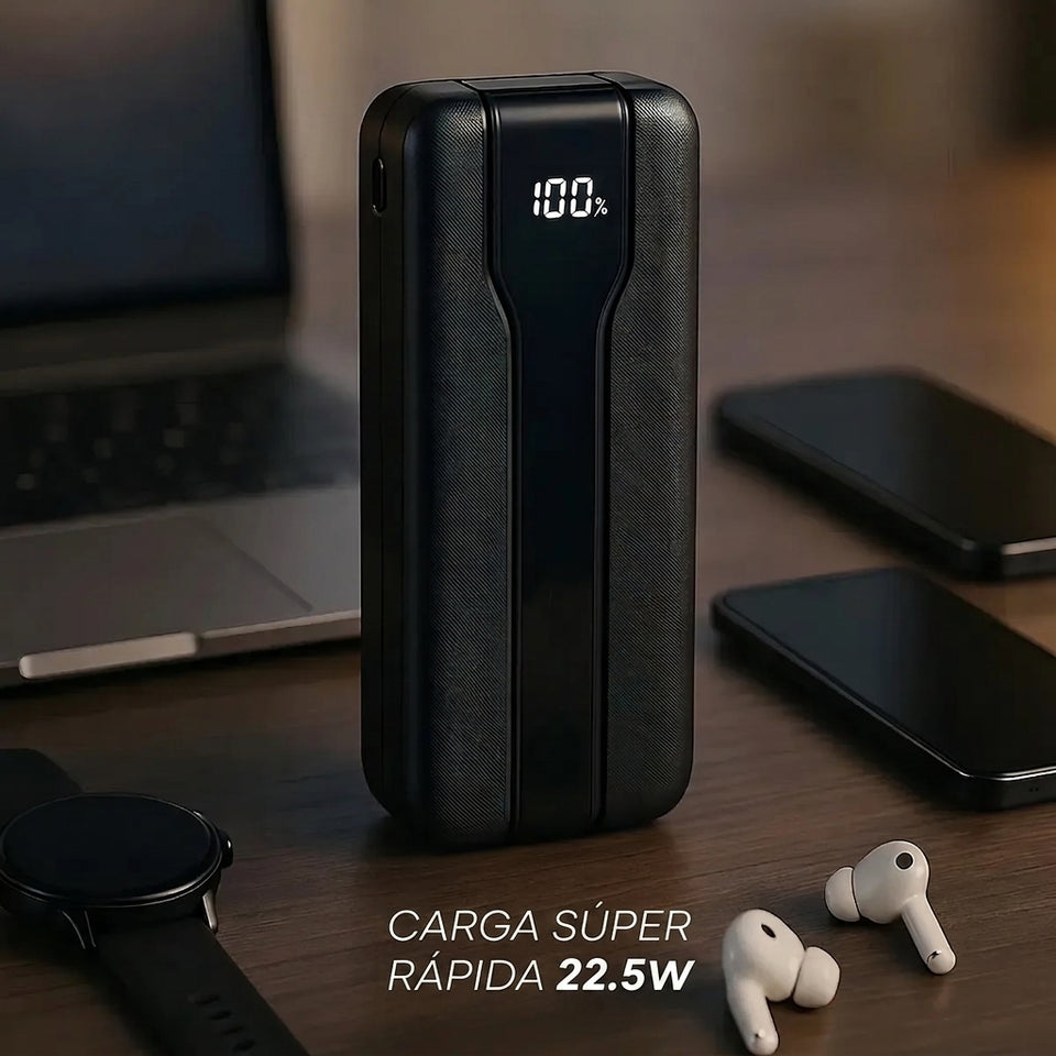 Power Bank con pantalla digital y cable integrado de 10000mAh – Carga rápida y precisa