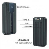 Power Bank con pantalla digital y cable integrado de 10000mAh – Carga rápida y precisa