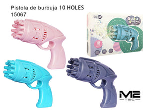 Pistola de Burbujas de Jabón con 10 Orificios - Diversión Automática de Alto Impacto